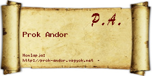 Prok Andor névjegykártya