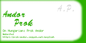 andor prok business card